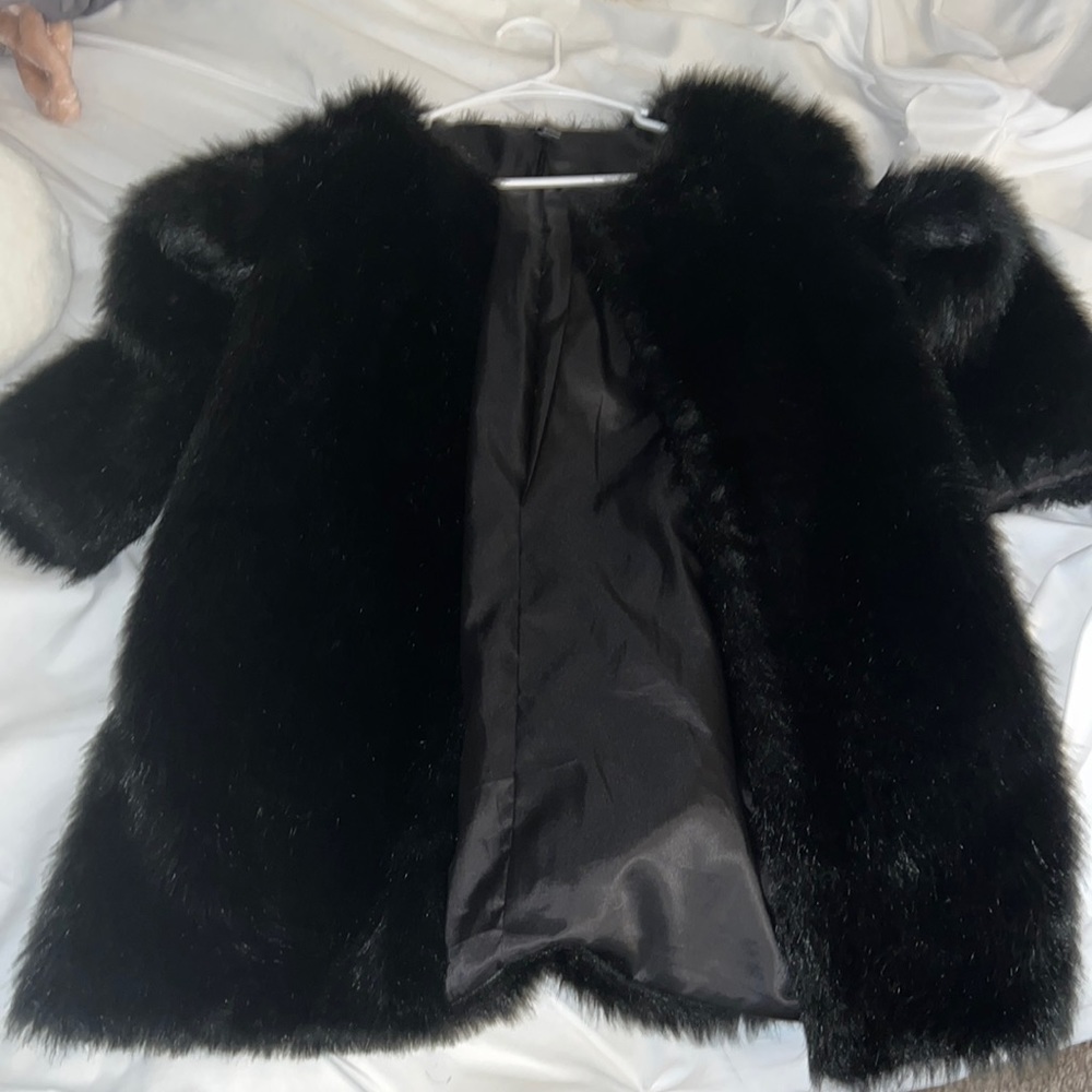Black fur coat